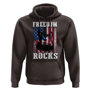 4th Of July Rock Lover Hoodie Freedom Rocks Patriotic Party TS09 Dark Chocolate Print Your Wear