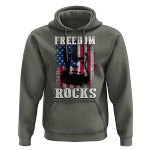 4th Of July Rock Lover Hoodie Freedom Rocks Patriotic Party TS09 Military Green Print Your Wear