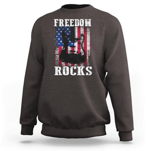 4th Of July Rock Lover Sweatshirt Freedom Rocks Patriotic Party TS09 Dark Chocolate Print Your Wear