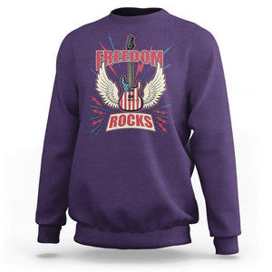 4th Of July Rock Lover Sweatshirt Freedom Rocks Patriotic Party TS09 Purple Print Your Wear