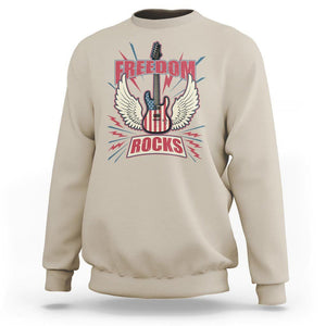 4th Of July Rock Lover Sweatshirt Freedom Rocks Patriotic Party TS09 Sand Print Your Wear