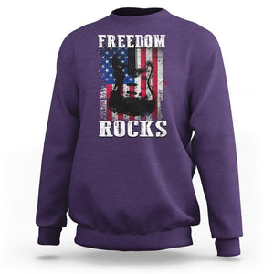 4th Of July Rock Lover Sweatshirt Freedom Rocks Patriotic Party TS09 Purple Print Your Wear