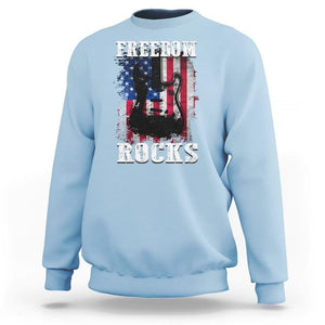 4th Of July Rock Lover Sweatshirt Freedom Rocks Patriotic Party TS09 Light Blue Print Your Wear