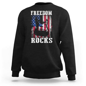 4th Of July Rock Lover Sweatshirt Freedom Rocks Patriotic Party TS09 Black Print Your Wear