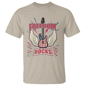 4th Of July Rock Lover T Shirt Freedom Rocks Patriotic Party TS09 Sand Print Your Wear