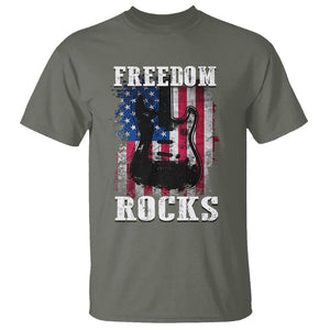 4th Of July Rock Lover T Shirt Freedom Rocks Patriotic Party TS09 Military Green Print Your Wear