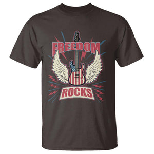 4th Of July Rock Lover T Shirt Freedom Rocks Patriotic Party TS09 Dark Chocolate Print Your Wear