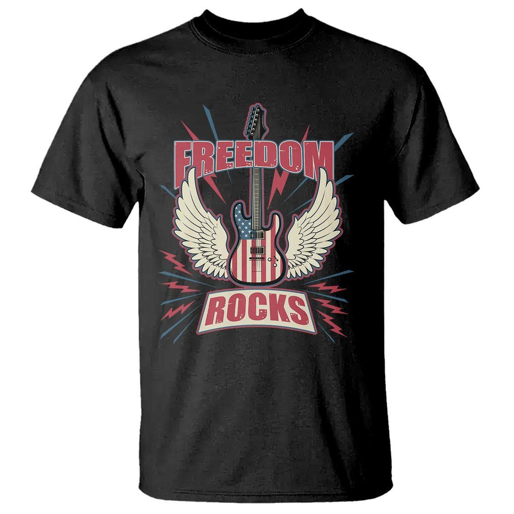 4th Of July Rock Lover T Shirt Freedom Rocks Patriotic Party TS09 Black Print Your Wear