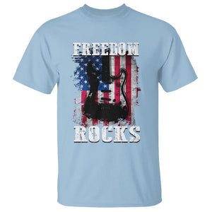 4th Of July Rock Lover T Shirt Freedom Rocks Patriotic Party TS09 Light Blue Print Your Wear