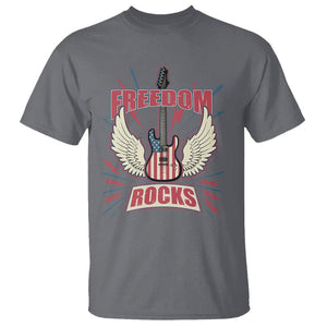 4th Of July Rock Lover T Shirt Freedom Rocks Patriotic Party TS09 Charcoal Print Your Wear