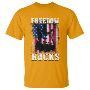 4th Of July Rock Lover T Shirt Freedom Rocks Patriotic Party TS09 Gold Print Your Wear