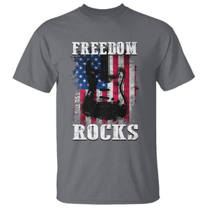 4th Of July Rock Lover T Shirt Freedom Rocks Patriotic Party TS09 Charcoal Print Your Wear