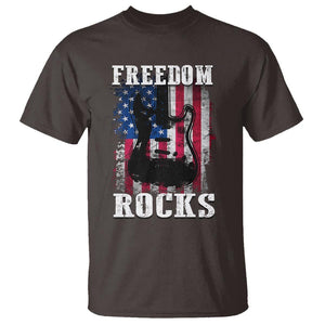 4th Of July Rock Lover T Shirt Freedom Rocks Patriotic Party TS09 Dark Chocolate Print Your Wear