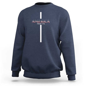 4th Of July Sweatshirt America From 1776 Christian Religious Faith Cross TS11 Navy Print Your Wear