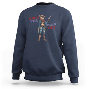 4th Of July Sweatshirt Chill The Fourth Out American Pin-up Girl TS09 Navy Print Your Wear