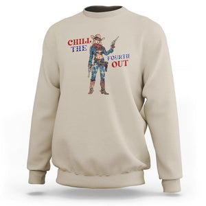 4th Of July Sweatshirt Chill The Fourth Out American Pin-up Girl TS09 Sand Print Your Wear