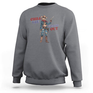 4th Of July Sweatshirt Chill The Fourth Out American Pin-up Girl TS09 Charcoal Print Your Wear