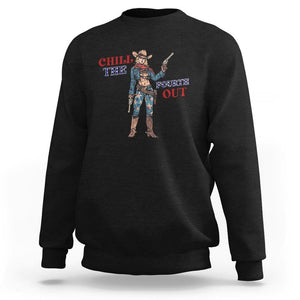 4th Of July Sweatshirt Chill The Fourth Out American Pin-up Girl TS09 Black Print Your Wear