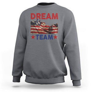 4th Of July Sweatshirt Dream Team Presidents Mount Rushmore TS09 Charcoal Print Your Wear