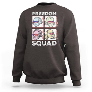 4th Of July Sweatshirt US Freedom Squad Washington Jefferson Hamilton Franklin TS09 Dark Chocolate Print Your Wear