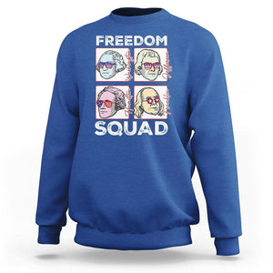 4th Of July Sweatshirt US Freedom Squad Washington Jefferson Hamilton Franklin TS09 Royal Blue Print Your Wear