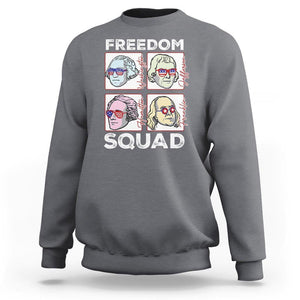 4th Of July Sweatshirt US Freedom Squad Washington Jefferson Hamilton Franklin TS09 Charcoal Print Your Wear