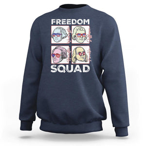 4th Of July Sweatshirt US Freedom Squad Washington Jefferson Hamilton Franklin TS09 Navy Print Your Wear