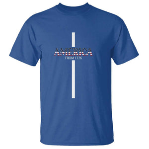 4th Of July T Shirt America From 1776 Christian Religious Faith Cross TS11 Royal Blue Print Your Wear