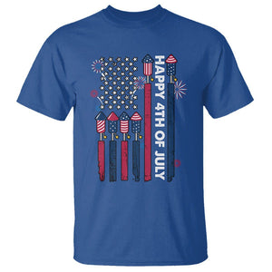 4th of July T Shirt American Flag Firework USA Party Independence Day TS02 Royal Blue Print Your Wear