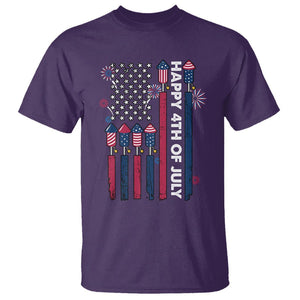 4th of July T Shirt American Flag Firework USA Party Independence Day TS02 Purple Print Your Wear