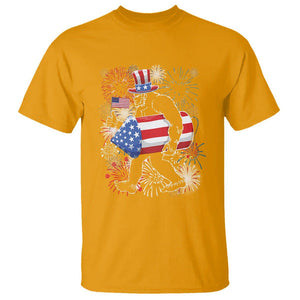 4th Of July T Shirt Bigfoot Fireworks Sasquatch American Flag TS09 Gold Print Your Wear