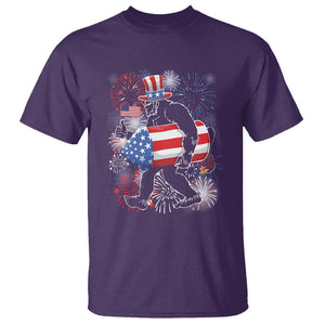 4th Of July T Shirt Bigfoot Fireworks Sasquatch American Flag TS09 Purple Print Your Wear