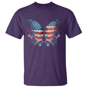 4th Of July T Shirt Butterfly Patriotic Peace Signs TS09 Purple Print Your Wear