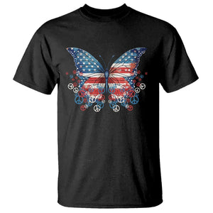 4th Of July T Shirt Butterfly Patriotic Peace Signs TS09 Black Print Your Wear