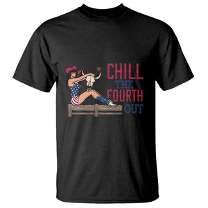 4th Of July T Shirt Chill The Fourth Out American Pin-up Girl TS09 Black Print Your Wear