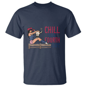 4th Of July T Shirt Chill The Fourth Out American Pin-up Girl TS09 Navy Print Your Wear