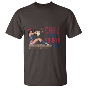 4th Of July T Shirt Chill The Fourth Out American Pin-up Girl TS09 Dark Chocolate Print Your Wear