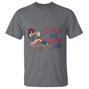 4th Of July T Shirt Chill The Fourth Out American Pin-up Girl TS09 Charcoal Print Your Wear