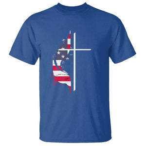 4th Of July T Shirt Christian Faith USA Flag Cross TS11 Royal Blue Print Your Wear