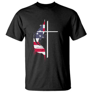 4th Of July T Shirt Christian Faith USA Flag Cross TS11 Black Print Your Wear