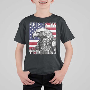 4th Of July T Shirt For Kid This Is My Pride Flag White Bald Eagle USA American Flag TS11 Black Print Your Wear