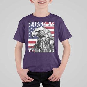 4th Of July T Shirt For Kid This Is My Pride Flag White Bald Eagle USA American Flag TS11 Purple Print Your Wear