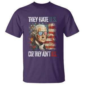 4th Of July T Shirt George Washington They Hate Us Cuz They Ain't Us TS09 Purple Print Your Wear