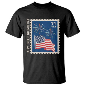 4th Of July T Shirt Happy Independence Day Stamp USA Flag TS11 Black Print Your Wear