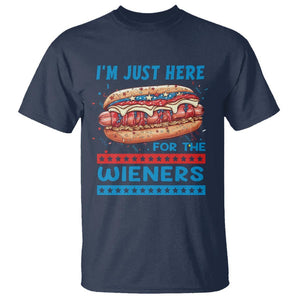 4th Of July T Shirt I'm Just Here For The Wieners Patriotic Hot Dog TS09 Navy Print Your Wear