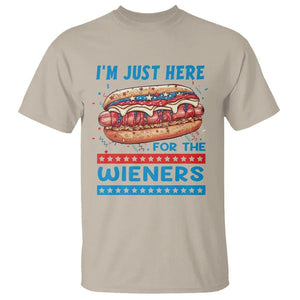 4th Of July T Shirt I'm Just Here For The Wieners Patriotic Hot Dog TS09 Sand Print Your Wear