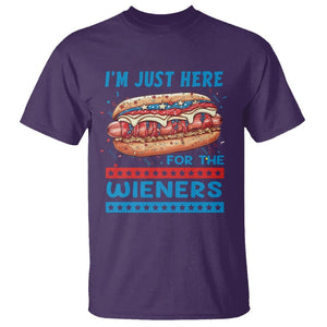 4th Of July T Shirt I'm Just Here For The Wieners Patriotic Hot Dog TS09 Purple Print Your Wear