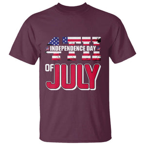 4th of July T Shirt Patriotic Independence Day American Flag TS02 Maroon Print Your Wear