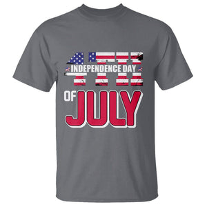 4th of July T Shirt Patriotic Independence Day American Flag TS02 Charcoal Print Your Wear