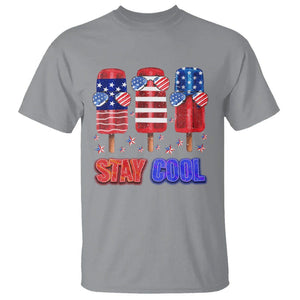 4th Of July T Shirt Stay Cool USA Flag Patriotic Ice Cream TS09 Sport Gray Print Your Wear